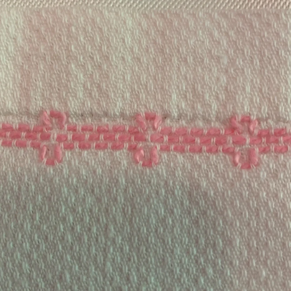 Set of 2 NEW Embroidered Tea Towels, Pink and White